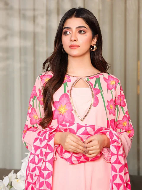 Afsheen Pink Printed 3pc