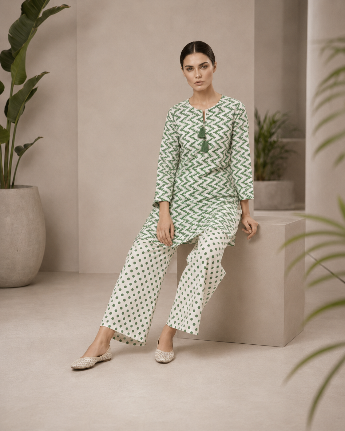 Emerald Chevron Co-ord Set