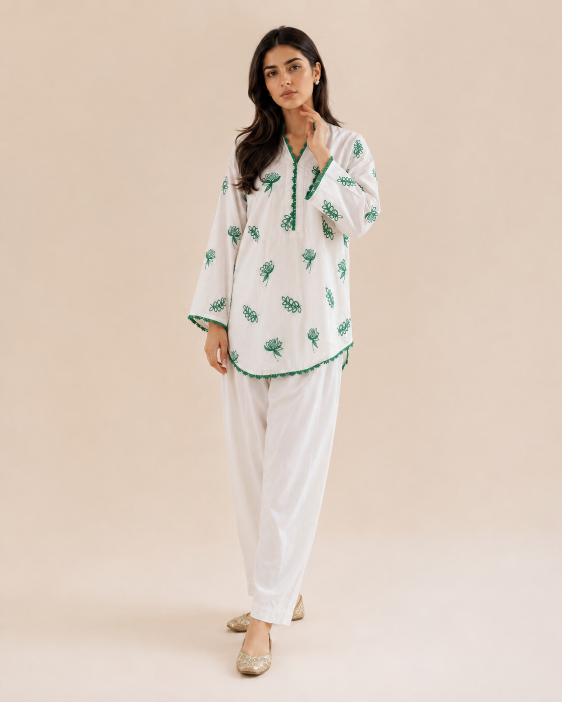 Green Ocean Embroidered 2pc