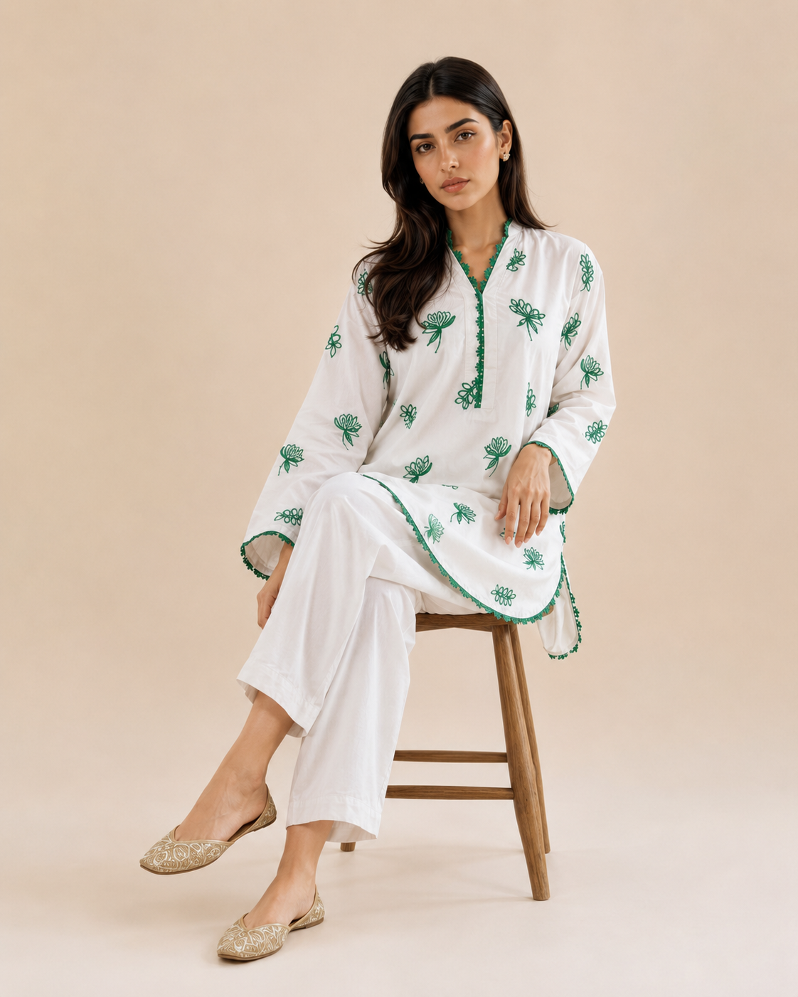 Green Ocean Embroidered 2pc