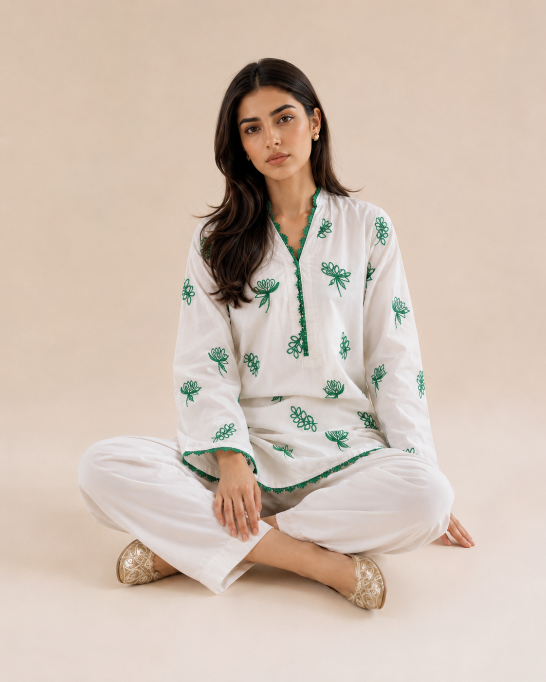 Green Ocean Embroidered 2pc