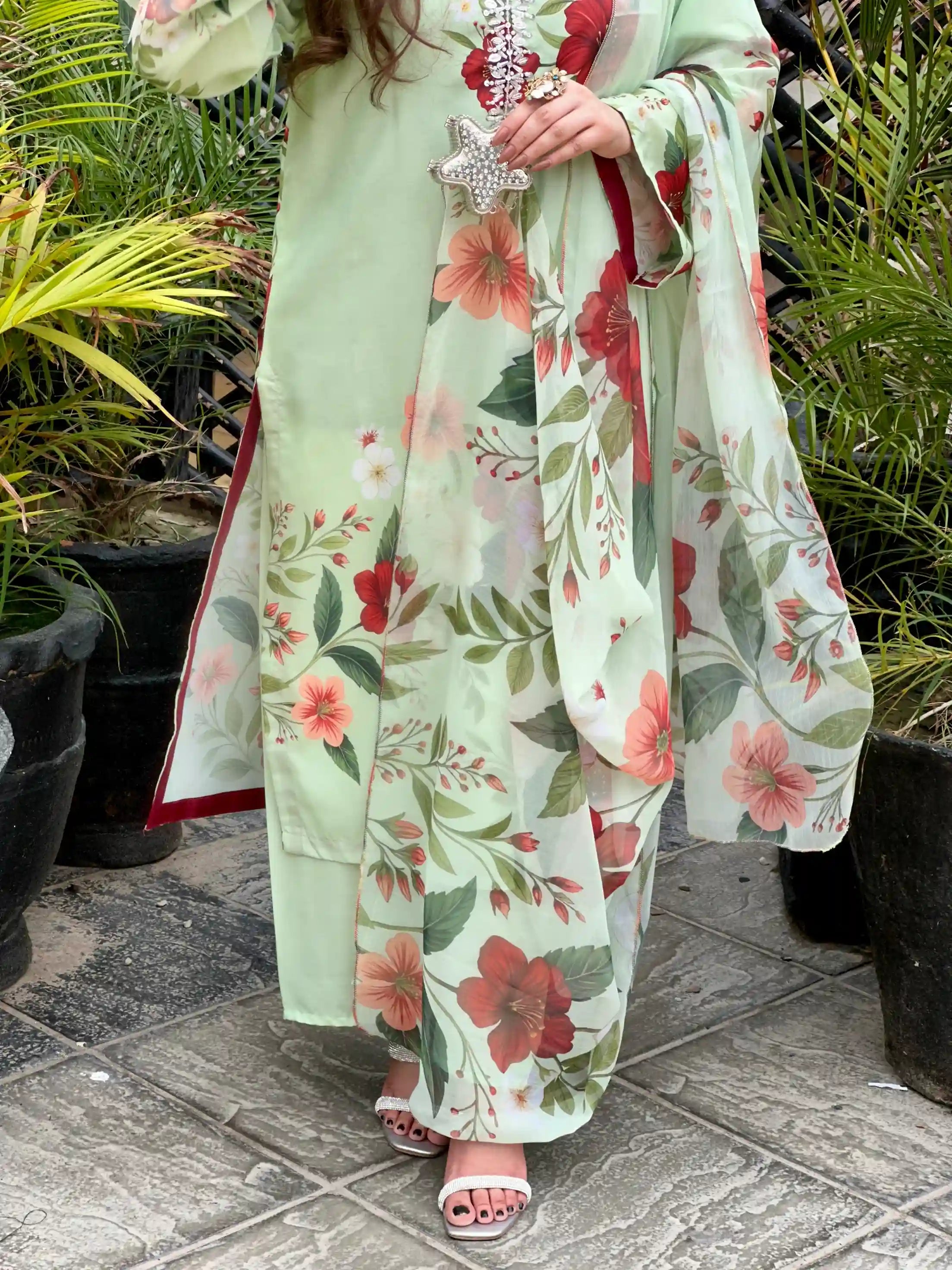 Eshal Printed Handwork 3pc