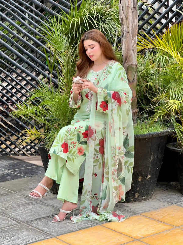 Eshal Printed Handwork 3pc