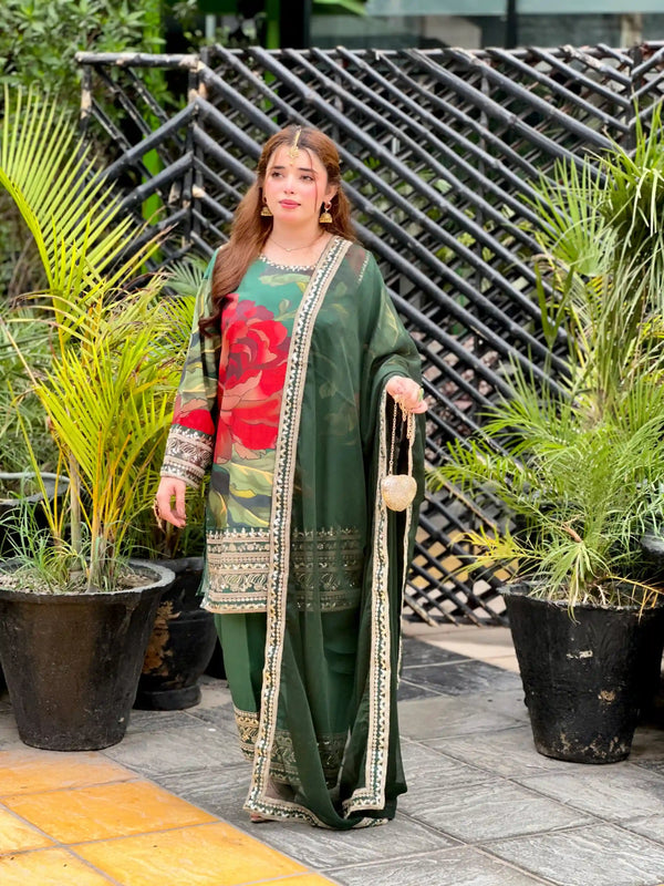 Aanch Green Emb 3pc