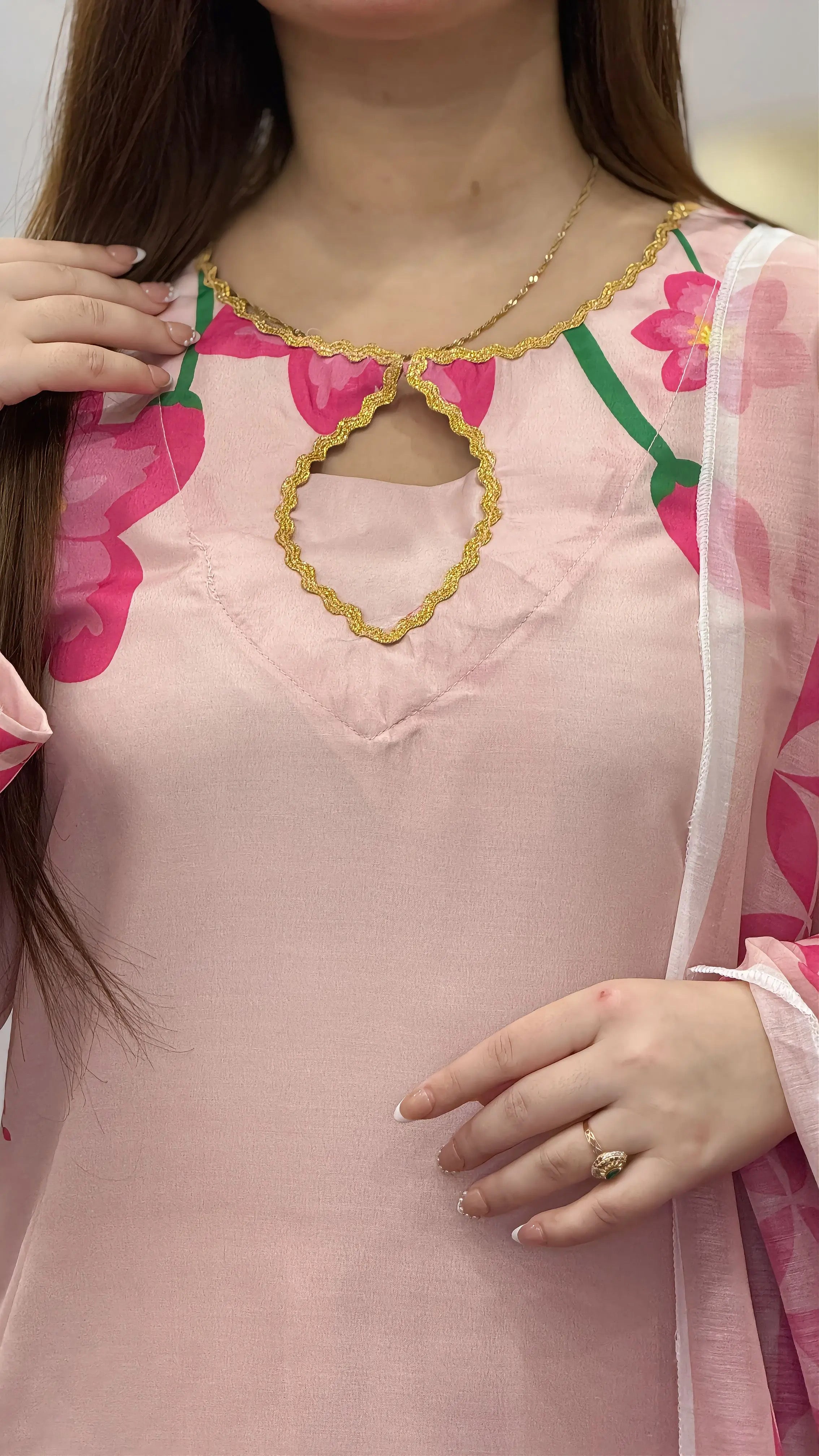 Afsheen Pink Printed 3pc