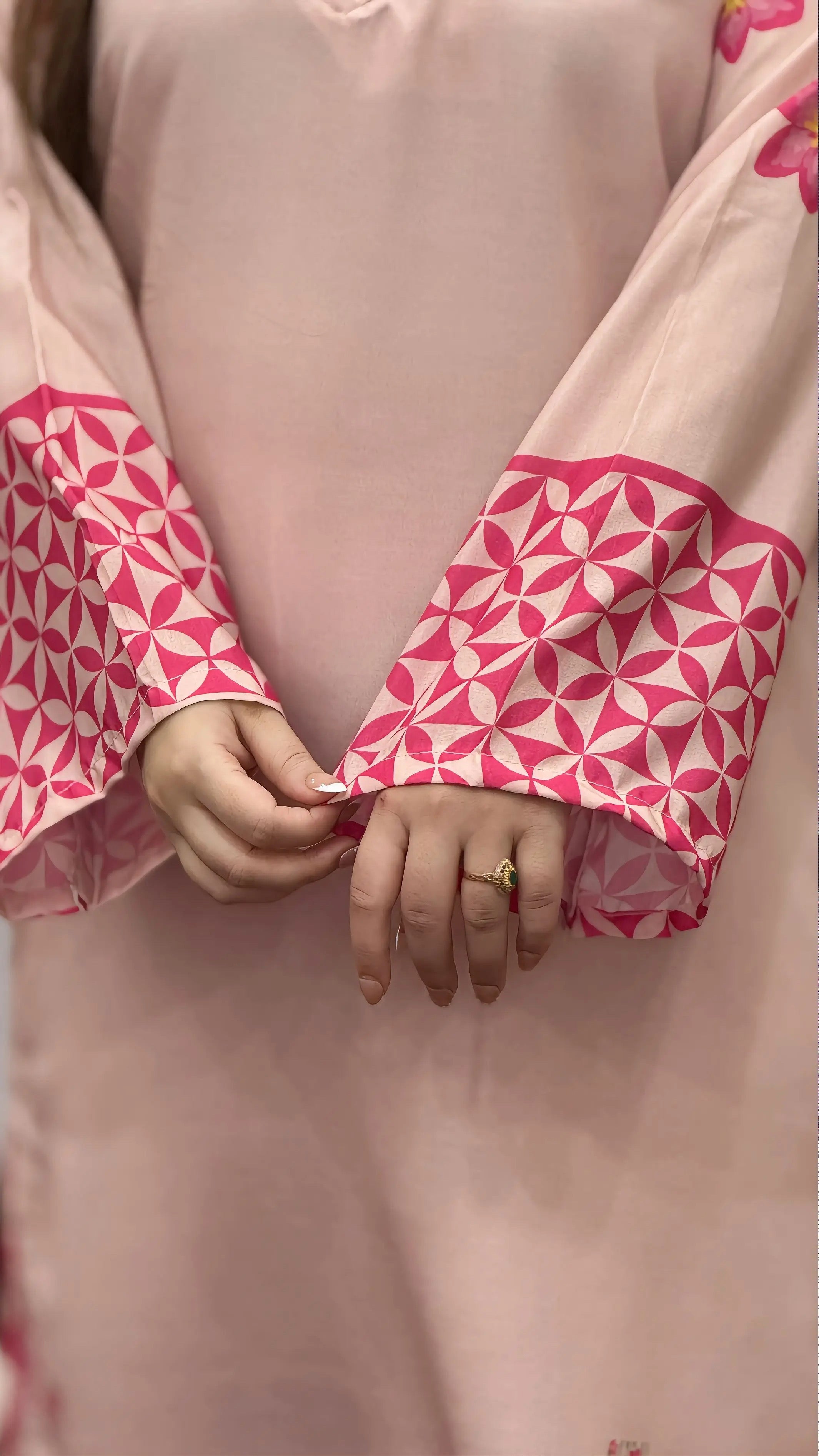 Afsheen Pink Printed 3pc