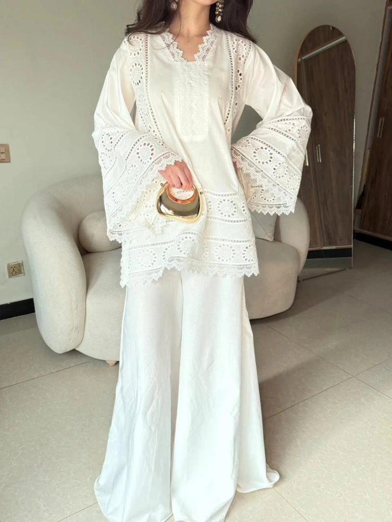 Parsa white 2 pc emb