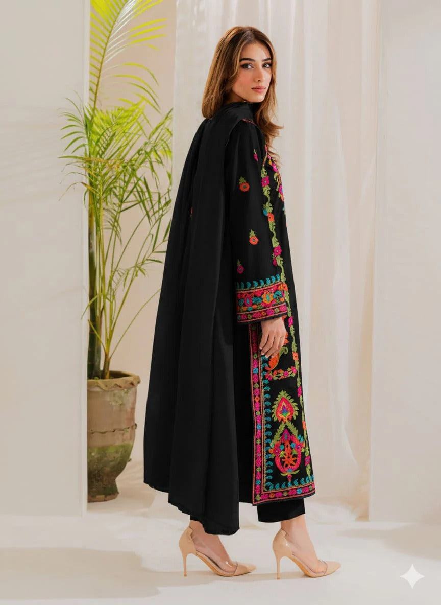 Riwaaj Emb Black 3pc