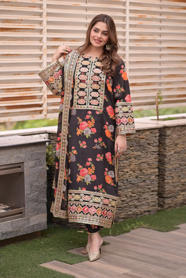 kareena - Heavy Embroidered Silk 3 Pc Suit