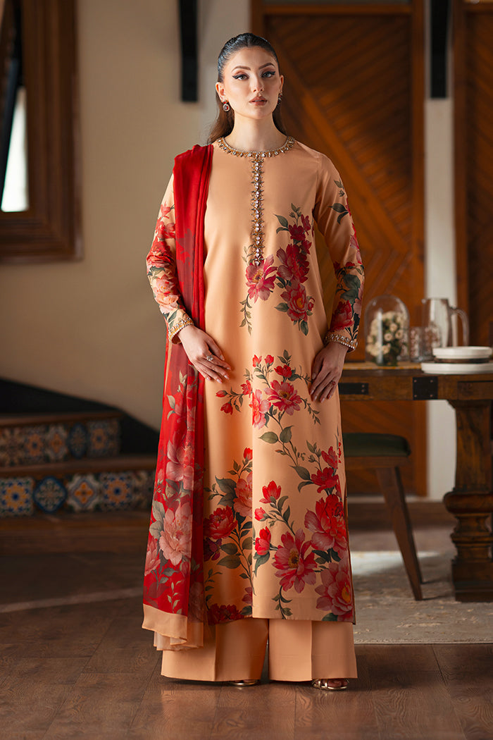 Laaj printed with handwork 3 pc