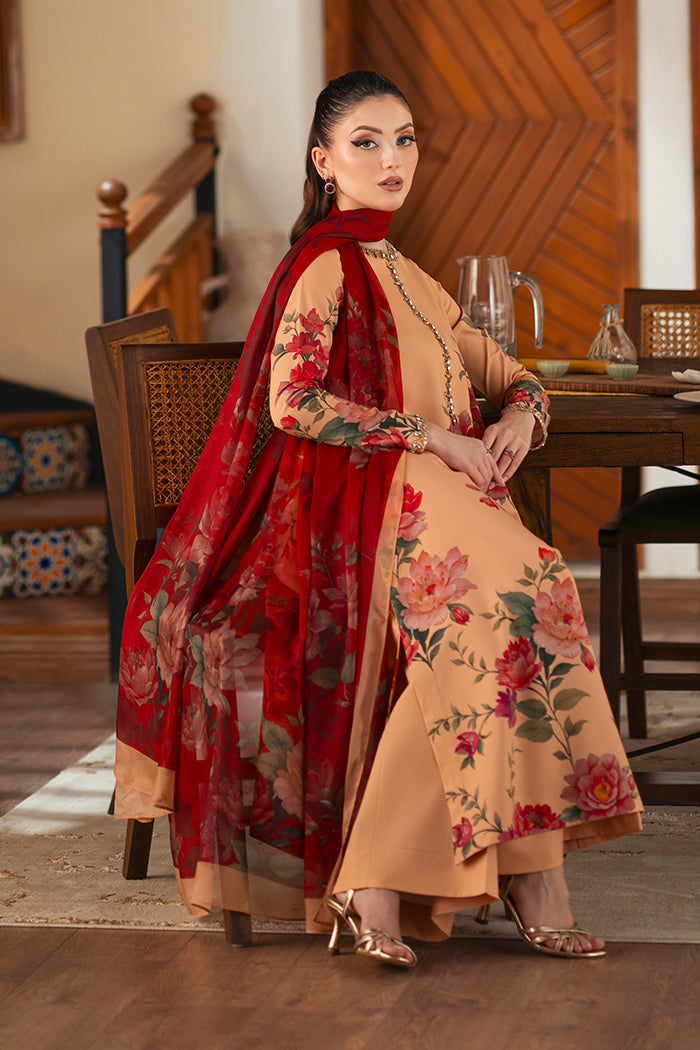 Laaj printed with handwork 3 pc