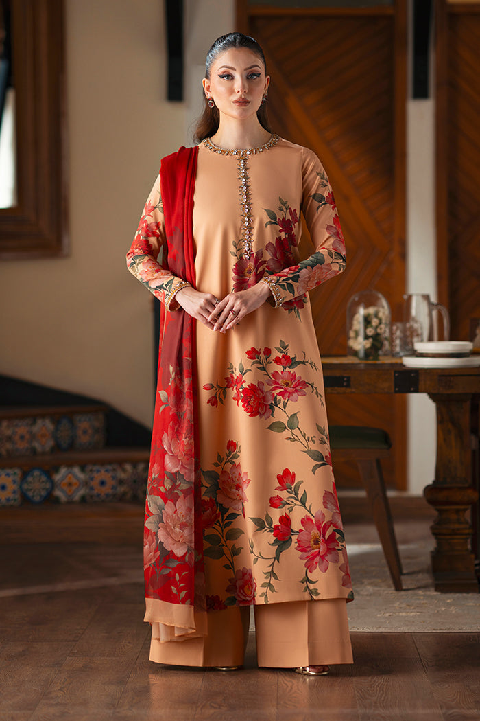 Laaj printed with handwork 3 pc