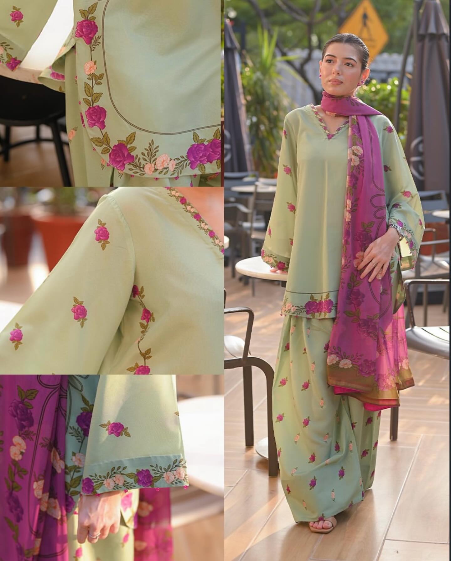 Celadon Printed 3pc